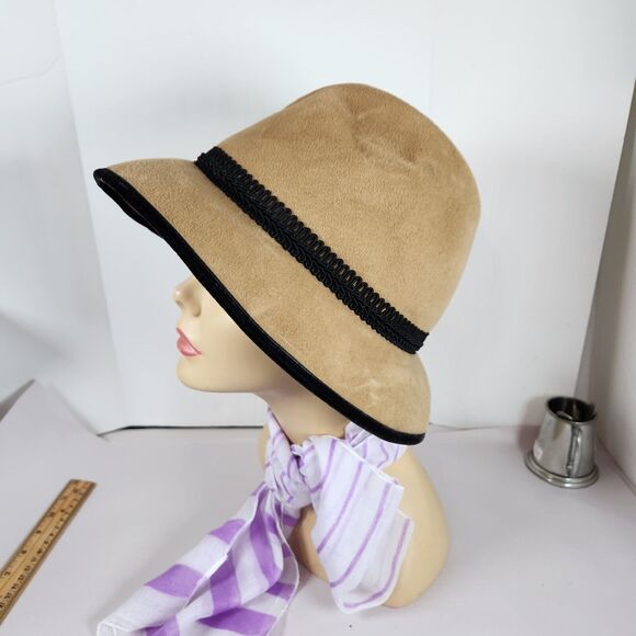 Eric Javits New York Wool Alixe Hat Rounded Crown fedora cloche Bow tassel band - Picture 2 of 7